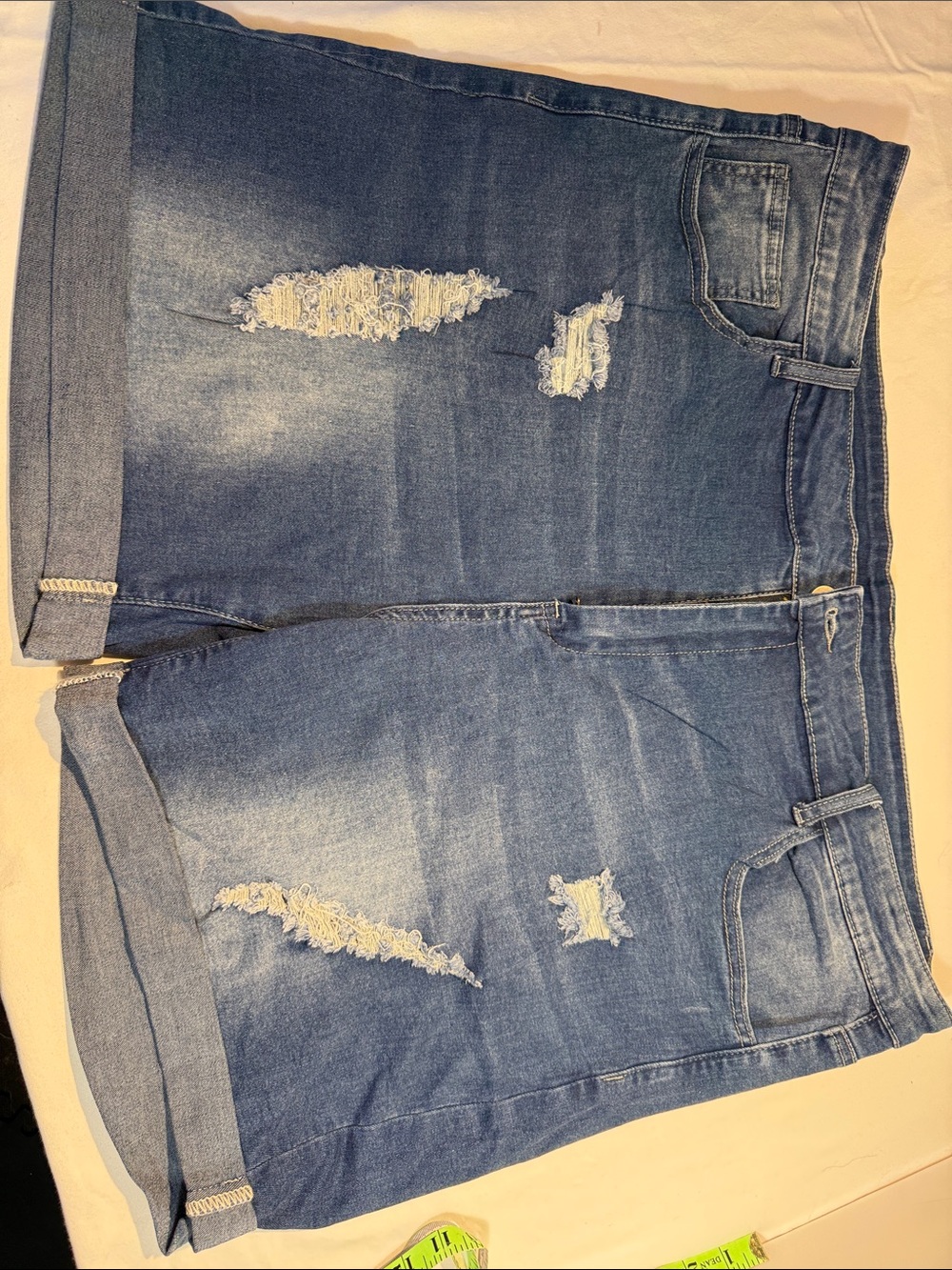 Women’s Distressed Blue Denim Shorts
